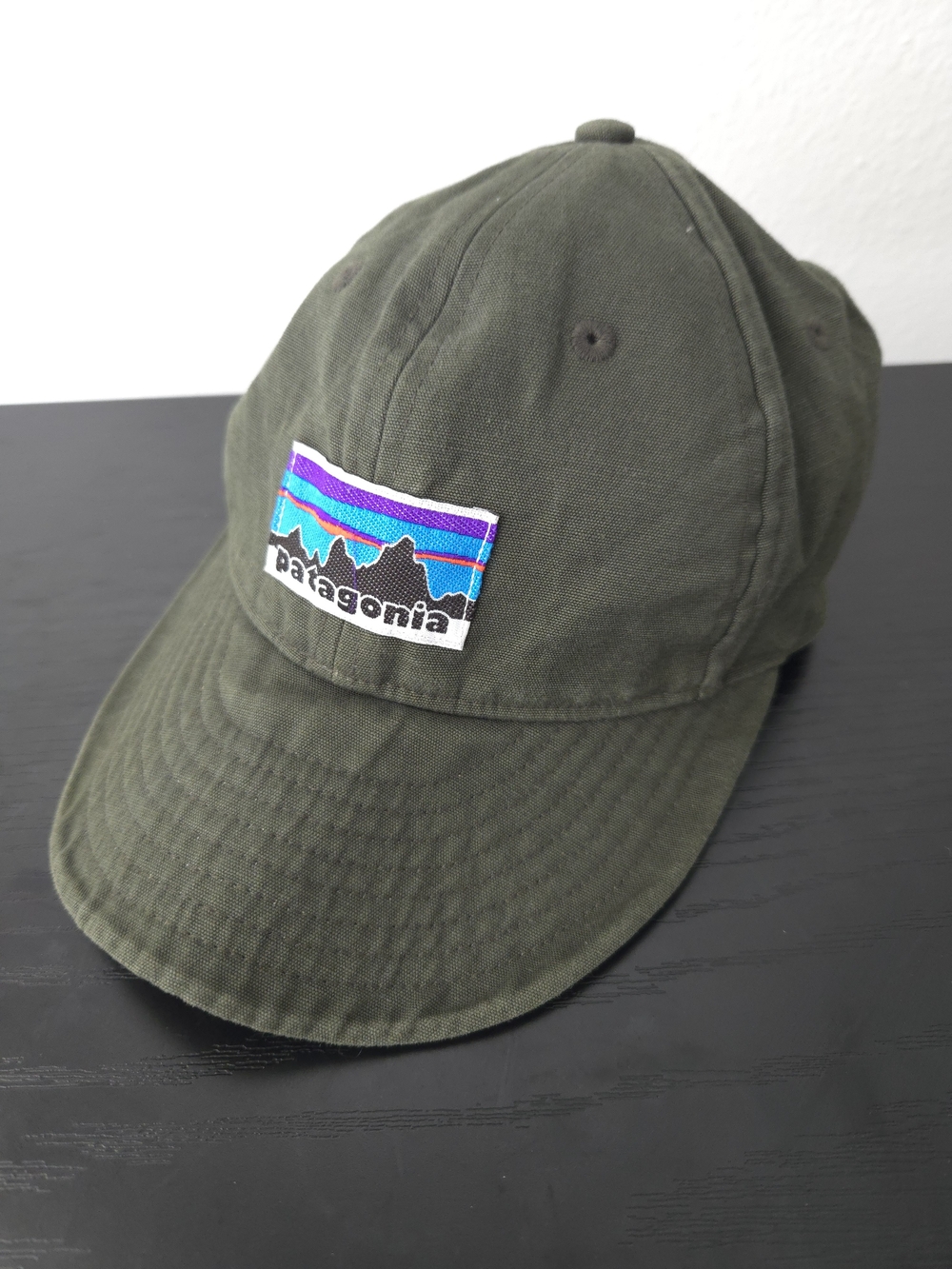 Patagonia Men's Adjustable Olive Green Logo Cap Gorpcore Hiking Hat